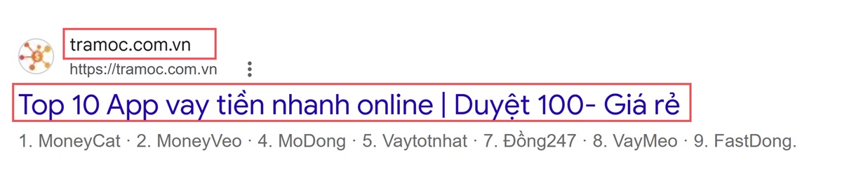 Website cần tìm
